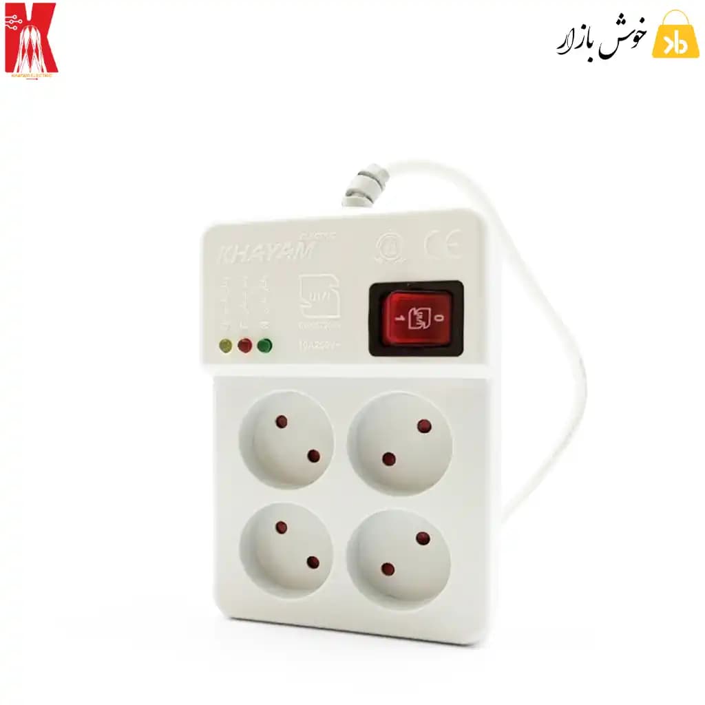 محافظ برق لوازم صوتی و تصویری خیام مدل KH8021 با قفل کودک و کابل 1.8 متر — تصویر ۹