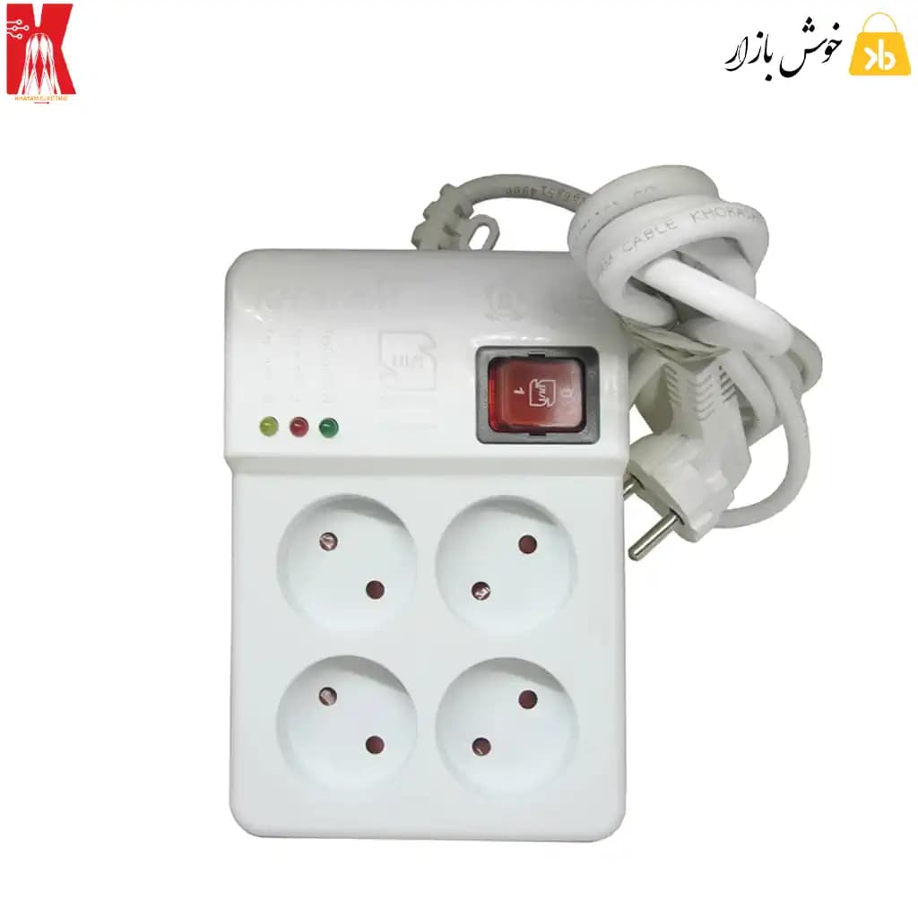 محافظ برق لوازم صوتی و تصویری خیام مدل KH8021 با قفل کودک و کابل 1.8 متر — تصویر ۵