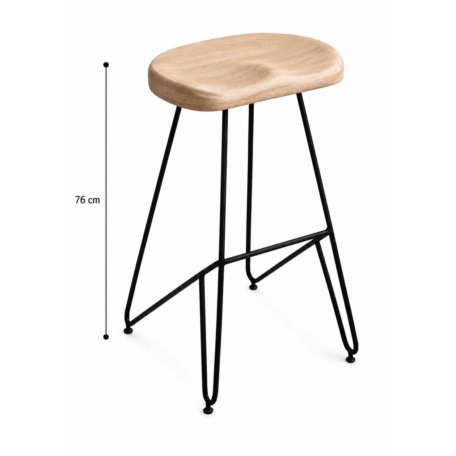 صندلی اپن کف چوب پایه ملیتا 76 نگین رنگ چوب طبیعی — تصویر ۲