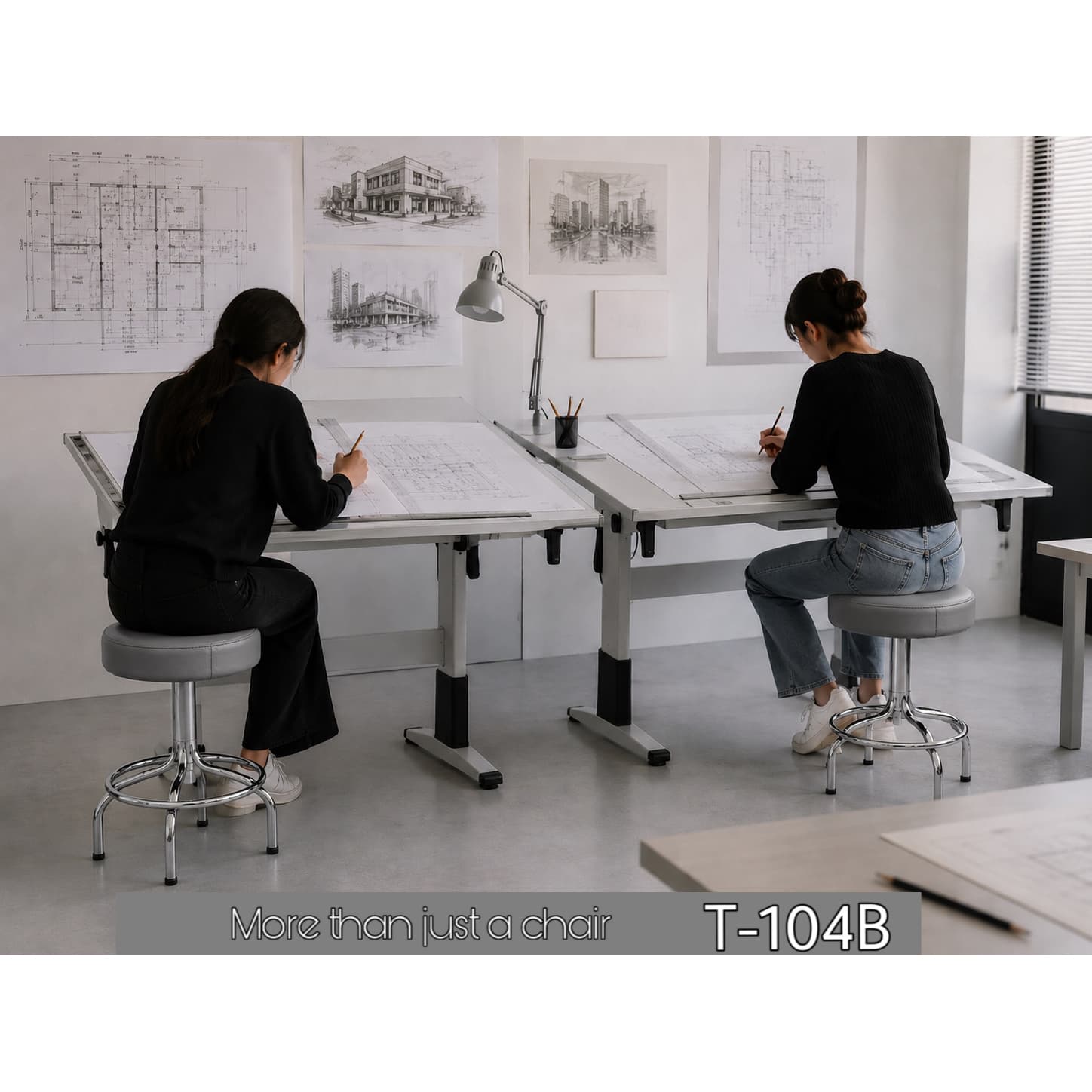 صندلی آزمایشگاهی پیچی بدون پشتی ثابت T104B افرند — تصویر ۷