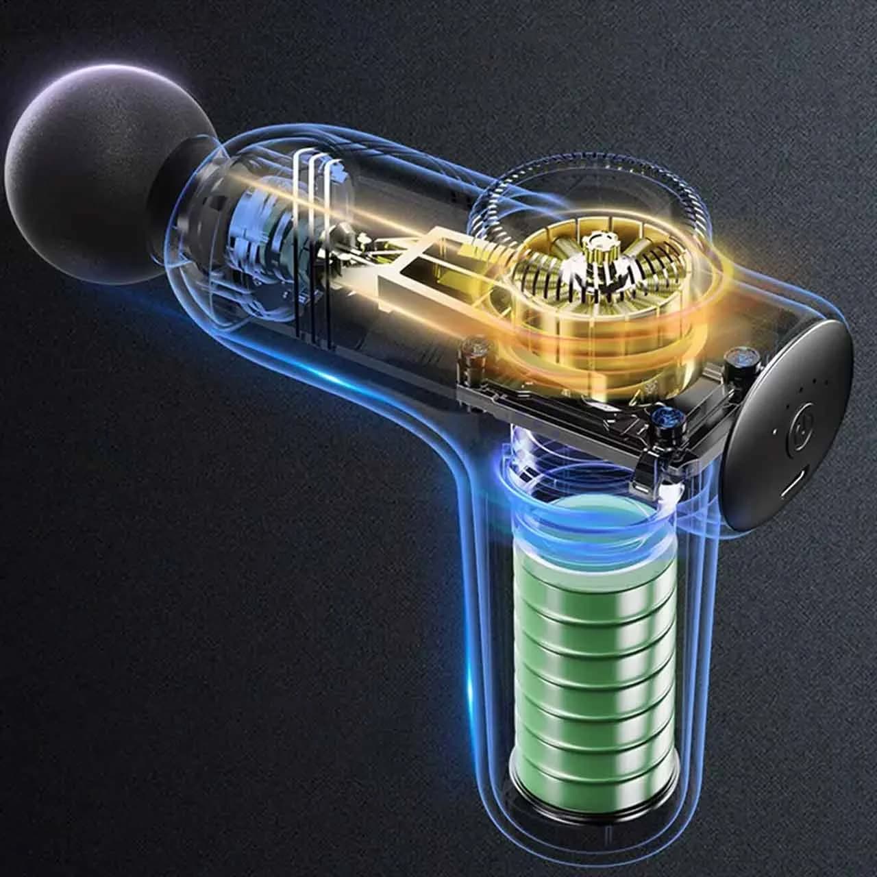 ماساژور شارژی تفنگی Yesido Massage Gun مدل MG01 – مشکی (گارانتی 12 ماه تعویض نیکان همراه) — تصویر ۱۰