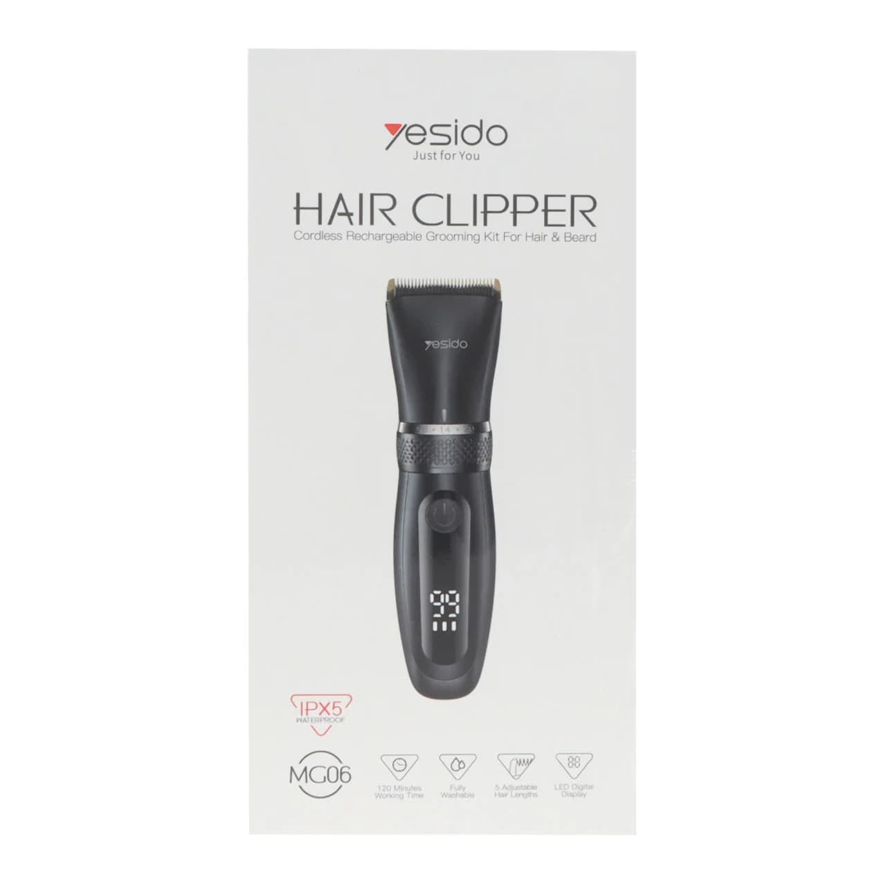 ماشین اصلاح موی سر و صورت شارژی Yesido مدل MG06 – مشکی (گارانتی 12 ماه تعویض نیکان همراه) — تصویر ۱۱