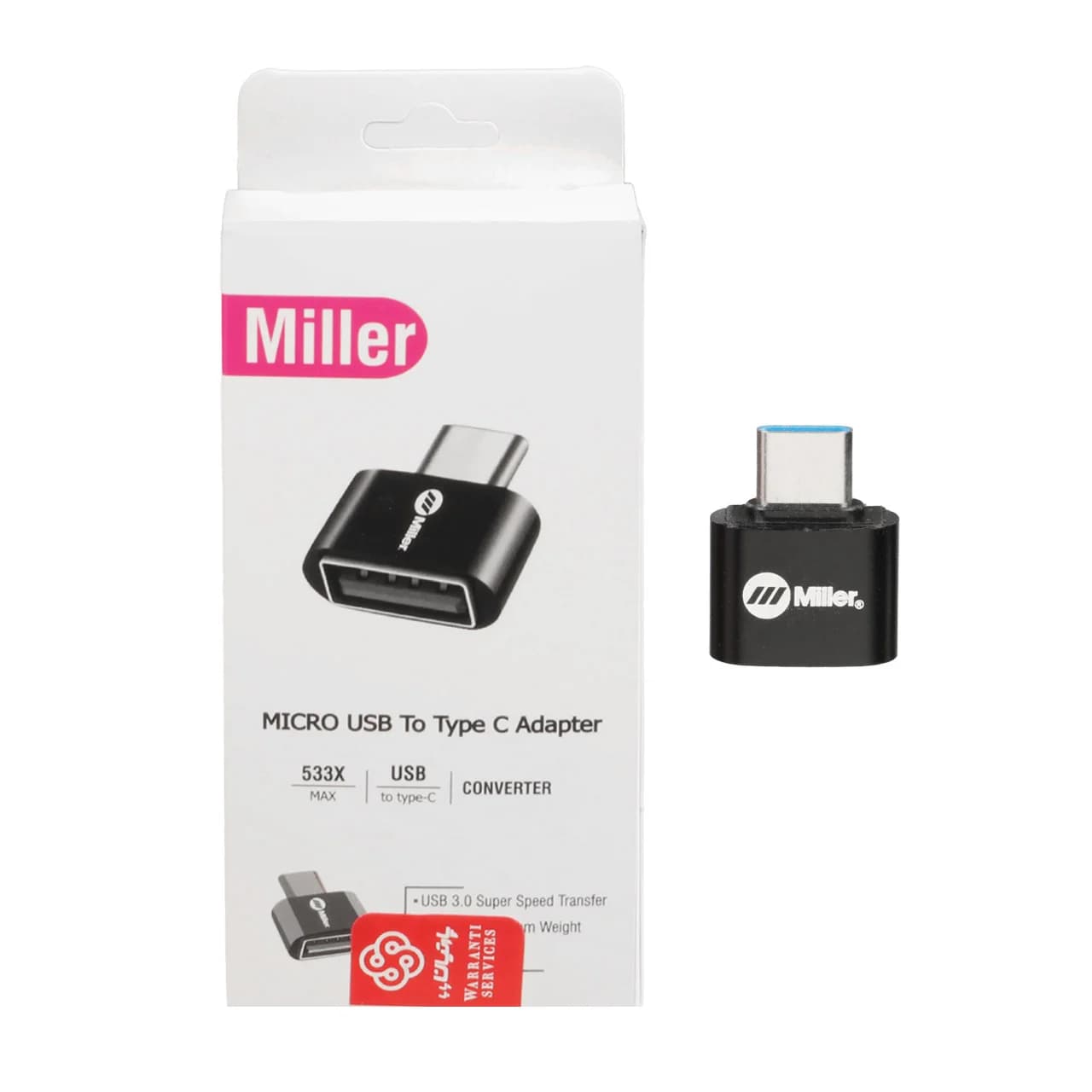 تبدیل Miller OTG USB To Type-C مدل MO-203 – مشکی (گارانتی پارتیان پایا)
