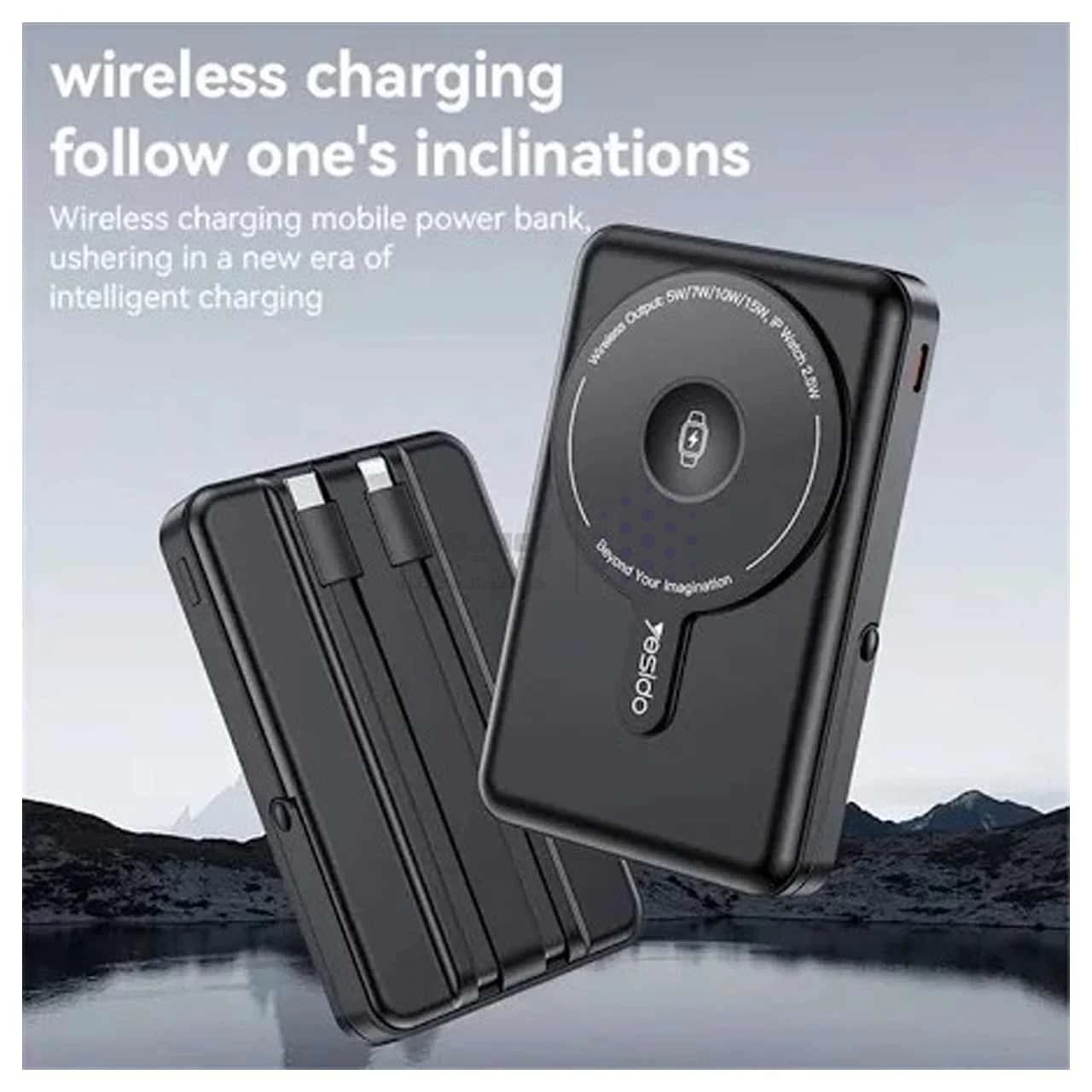 پاوربانک وایرلس (PD و فست شارژ) Yesido 10000mAh مدل YP72 22.5W – مشکی (گارانتی 18 ماه تعویض نیکان همراه) — تصویر ۷
