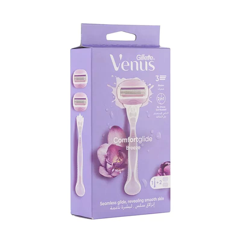 خودتراش زنانه ژیلت ونوس مدل ComfortGlide Breeze شامل ۱ دسته و ۲ سری یدک — تصویر ۱۰