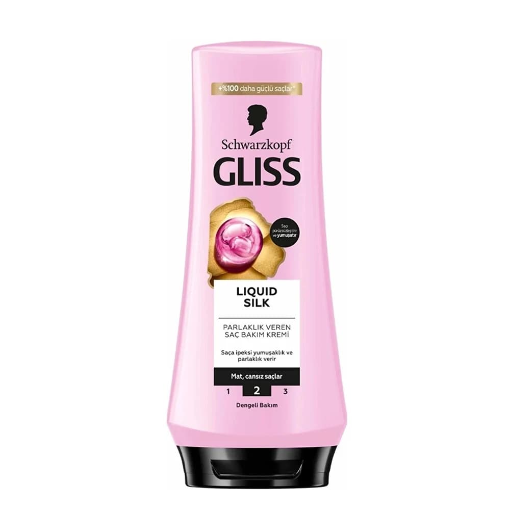 نرمکننده مو گلیس مدل LIQUID SILK مناسب موهای کدر و شکننده حجم 360 میلیلیتر — تصویر ۲