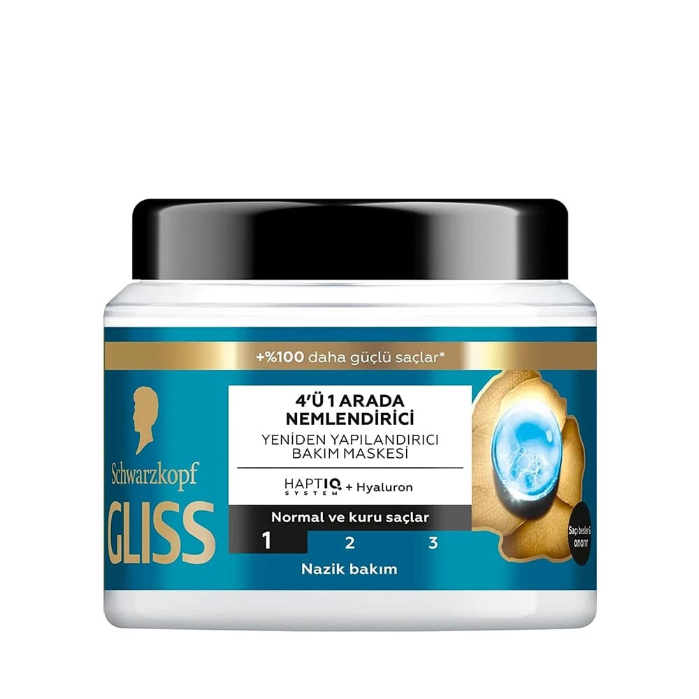 ماسک مو 4 در 1 گلیس مدل AQUA REVIVE حاوی هیالورون مناسب موهای معمولی و خشک حجم 400 میلی‌لیتر — تصویر ۲
