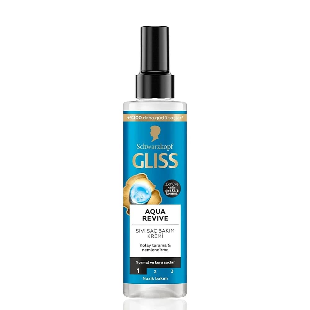 اسپری دوفاز مو گلیس مدل AQUA REVIVE حاوی کمپلکس هیالورون و جلبک دریایی آبرسان و احیاکننده مو حجم 200 میلی‌لیتر — تصویر ۳