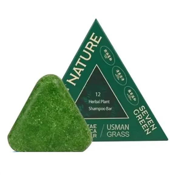 شامپو جامد (صابون) گیاهی ضدریزش و تقویت‌کننده مو گرینلم مدل USMAN GRASS وزن 120 گرم — تصویر ۶