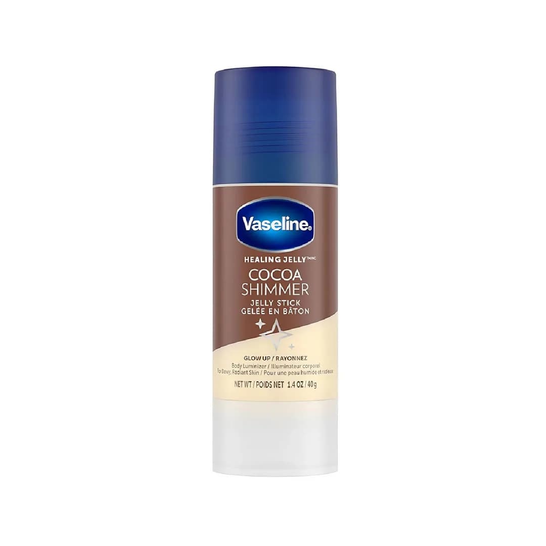 شیمر استیکی براق و درخشان‌کننده صورت و بدن وازلین مدل COCOA SHIMMER وزن 40 گرم — تصویر ۱۲