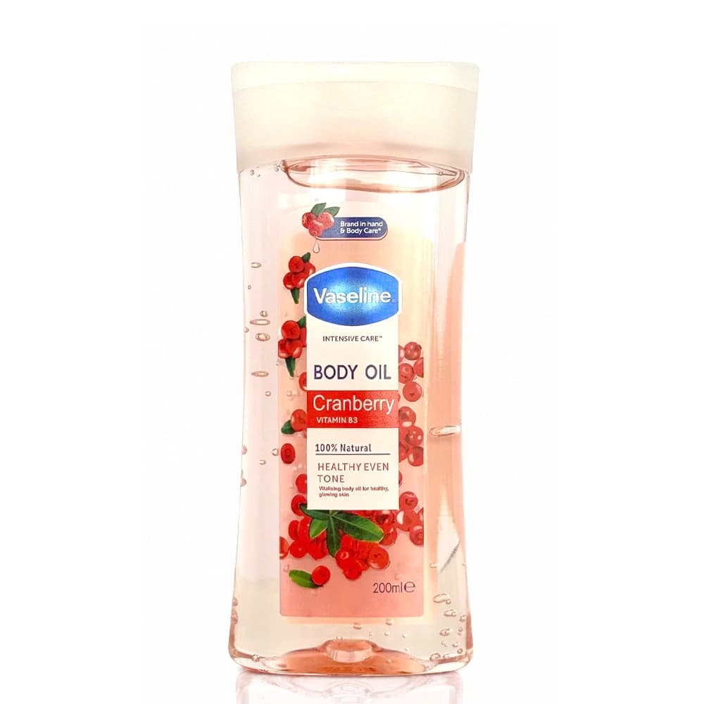 روغن بدن ژله‌ای وازلین مدل Cranberry حاوی ویتامین B3 رایحه زغال اخته حجم 200 میلی‌لیتر