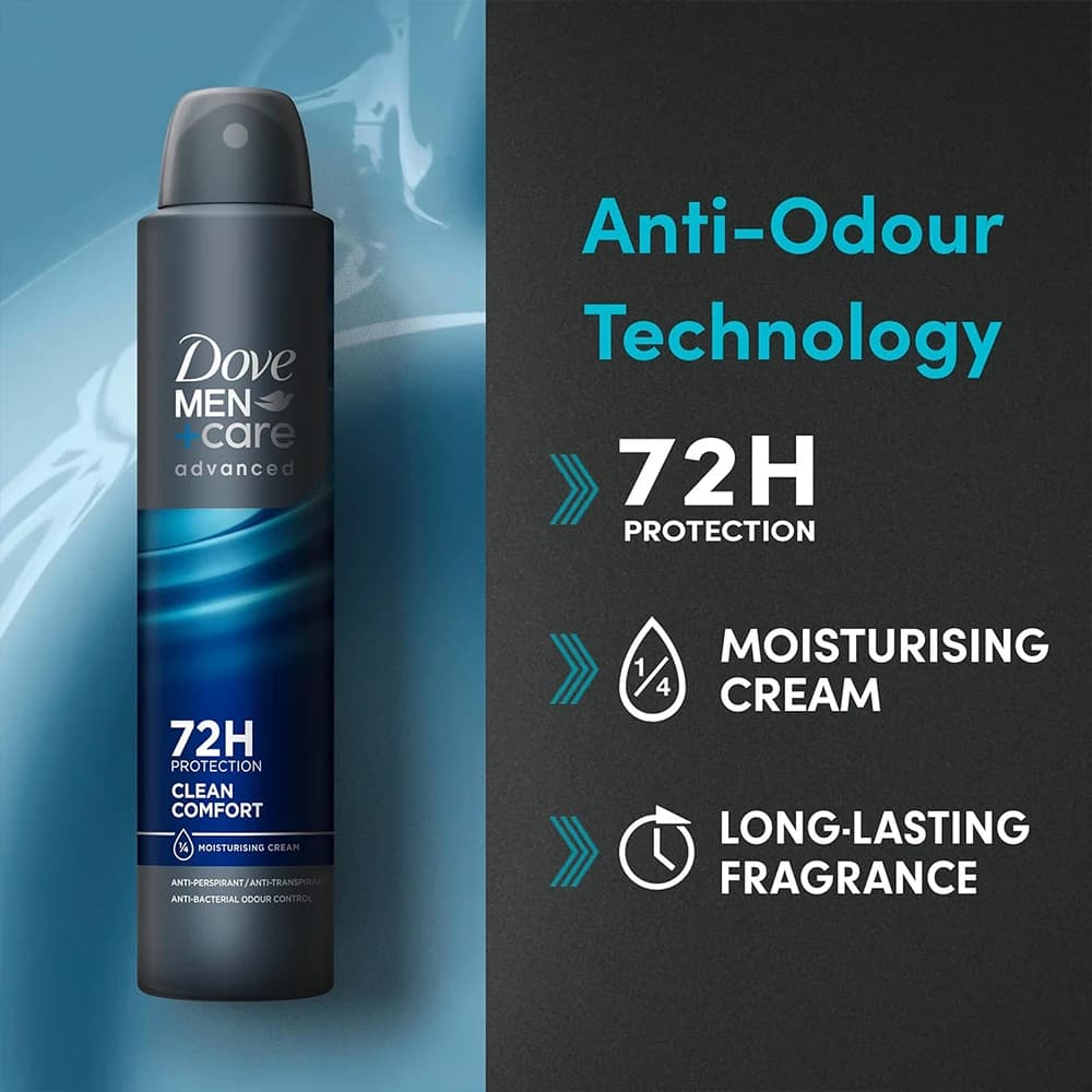 اسپری دئودورانت مردانه داو ایتالیا مدل CLEAN COMFORT حجم 250 میلیلیتر — تصویر ۴