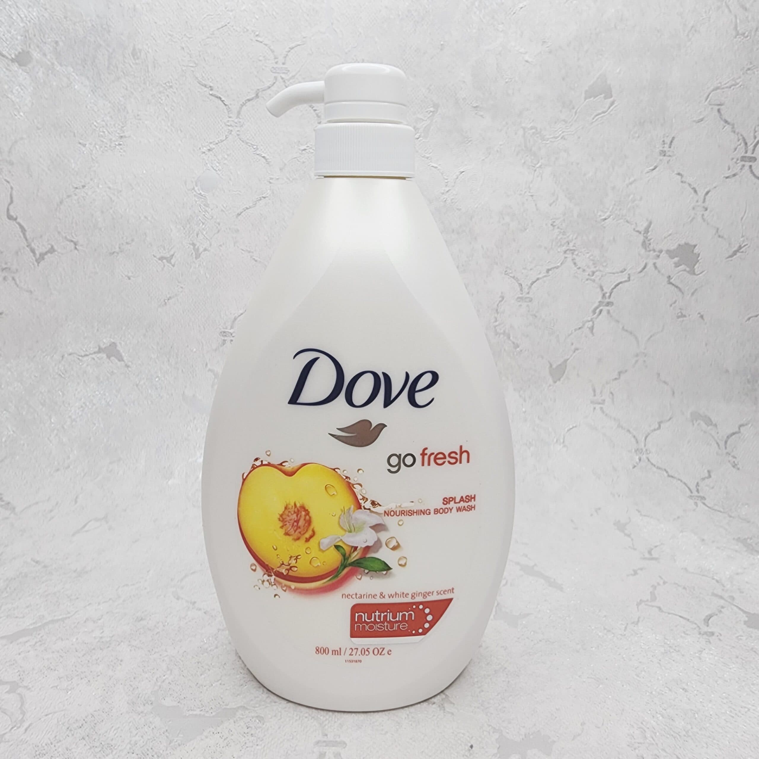 شامپو بدن داو Dove پمپی مدل go Fresh با رایحه هلو شیرین و زنجبیل سفید800میلی لیتر