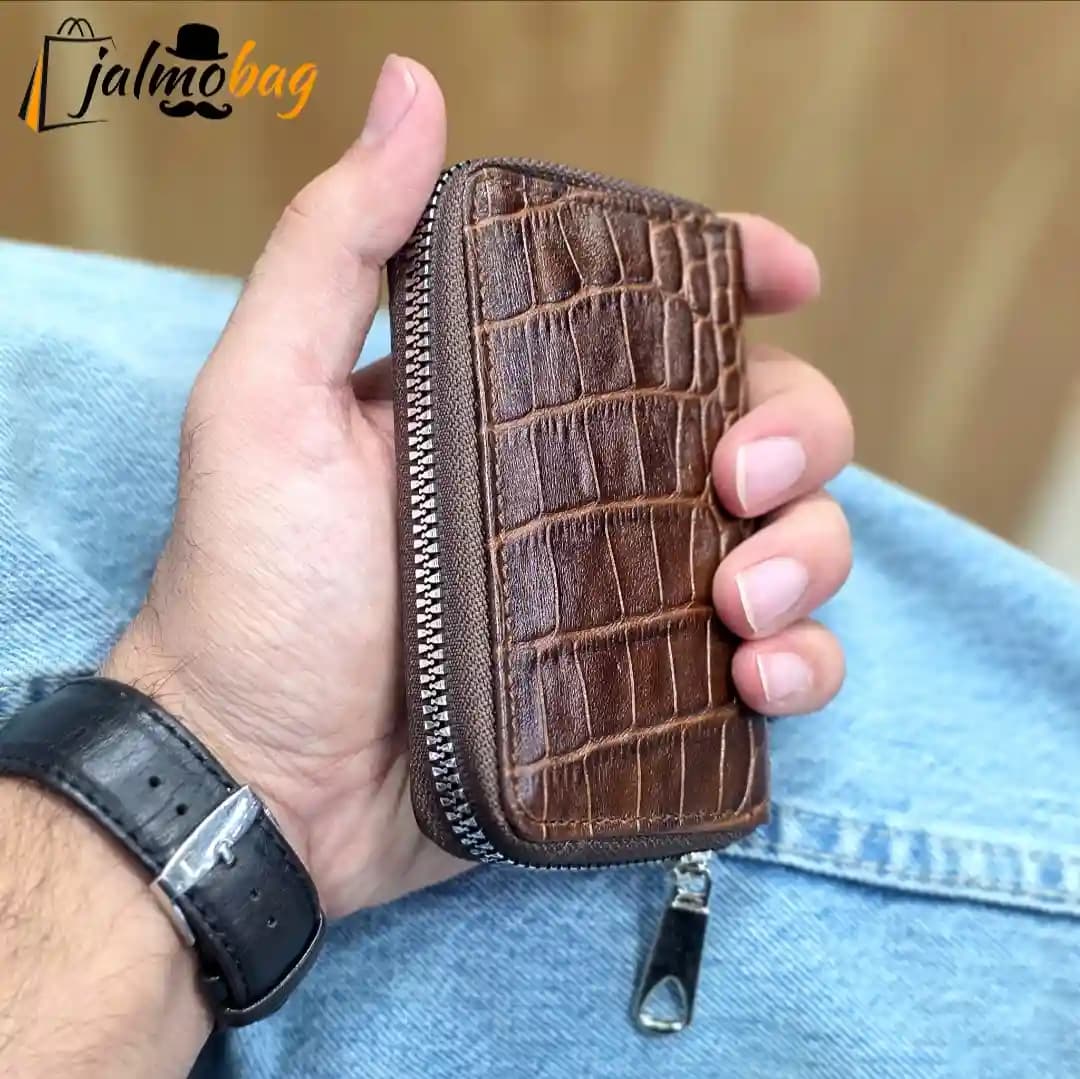 جاکارتی زیپدار چرم طبیعی کد 3056 — تصویر ۱۲