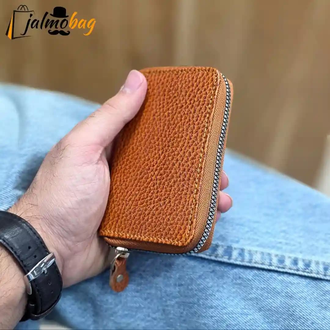 جاکارتی زیپدار چرم طبیعی کد 3056 — تصویر ۸
