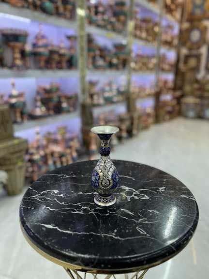 گلدان صراحی 16cm قلمزنی نقاشی تذهیب — تصویر ۲