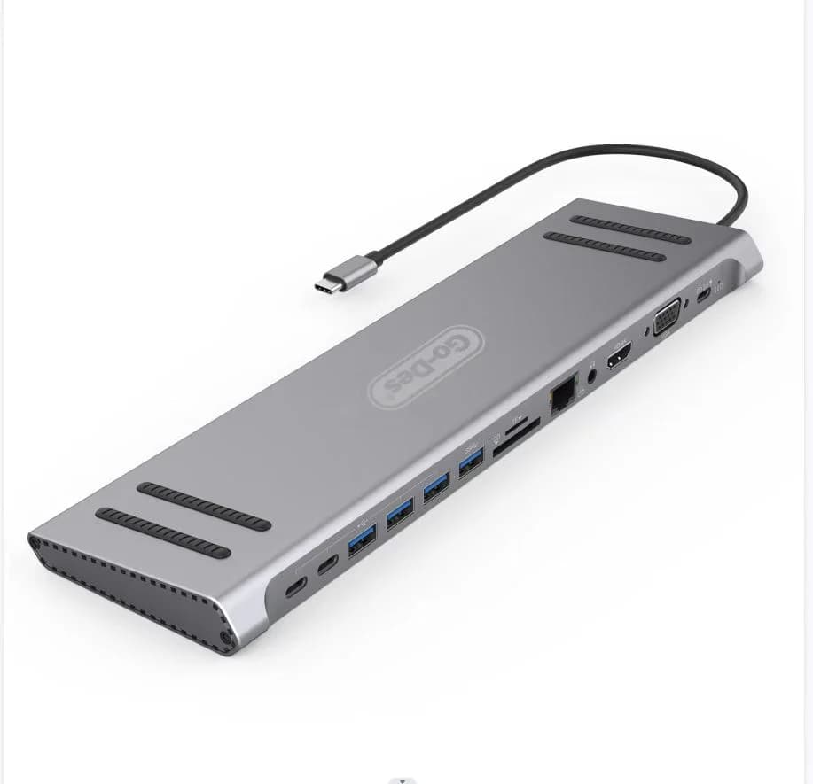 هاب USB-C همه‌کاره Go-Des GD-9120 | تبدیل Type-C به HDMI، LAN، SD و USB 3.0 — تصویر ۷