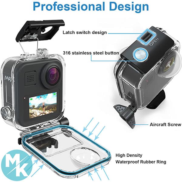 قاب ضد آب دوربین برند FiTSTILL مدل Gopro Max — تصویر ۳