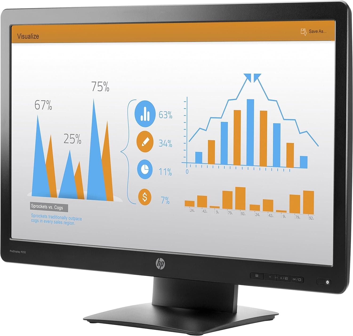 مانیتور 23 اینچ LED IPS اچ پی مدل HP ProDisplay P232 — تصویر ۷