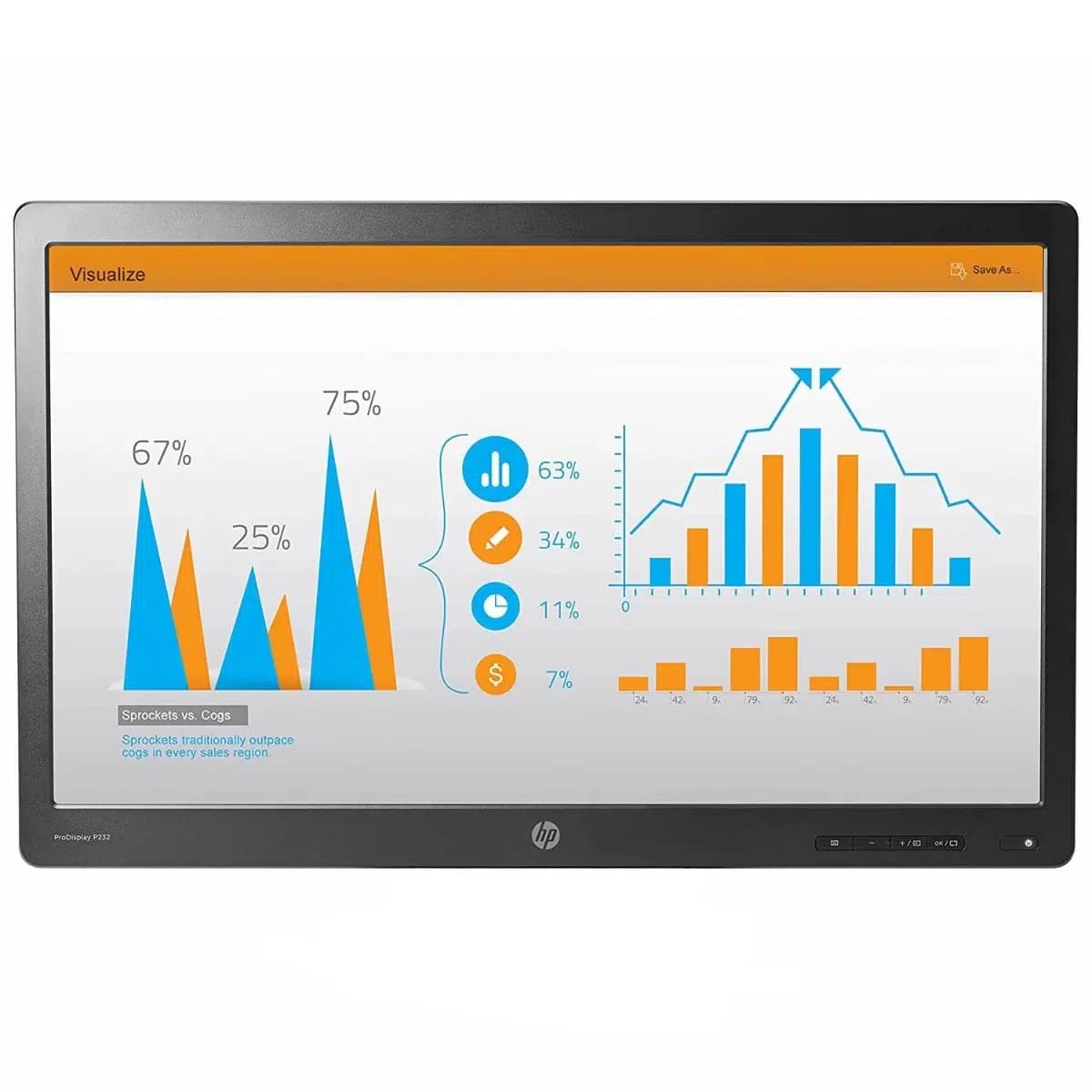 مانیتور 23 اینچ LED IPS اچ پی مدل HP ProDisplay P232 — تصویر ۴