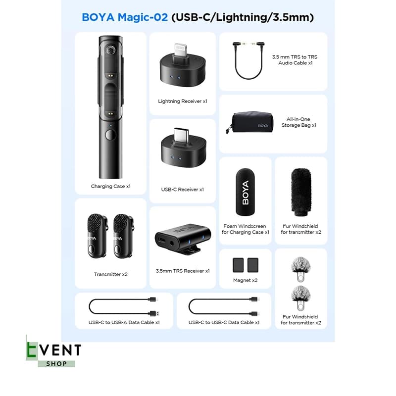 میکروفون حرفه ای BOYA Magic مدل MAGIC-02 — تصویر ۱۲