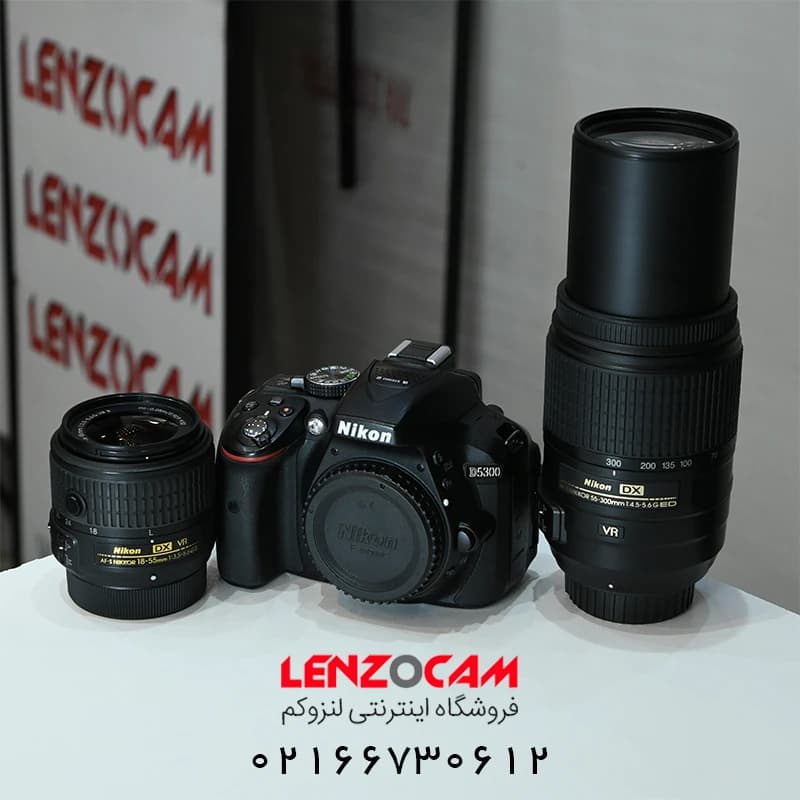 دوربین نیکون دست دوم مدل Nikon D5300 به همراه لنز 55-18 و 300-55 — تصویر ۳
