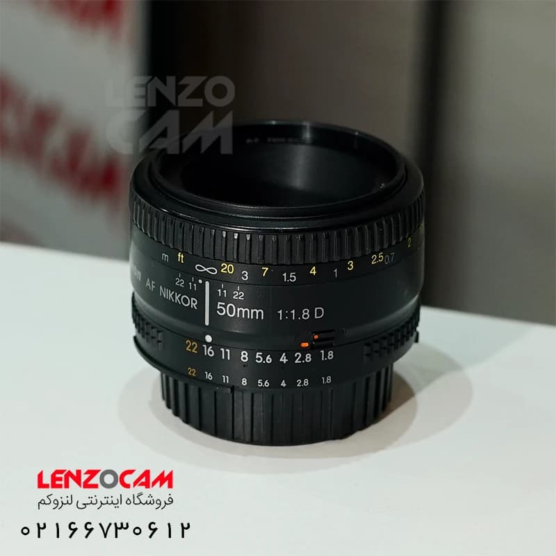 لنز نیکون دست دوم مدل Nikon 50mm F1.8D Lens.