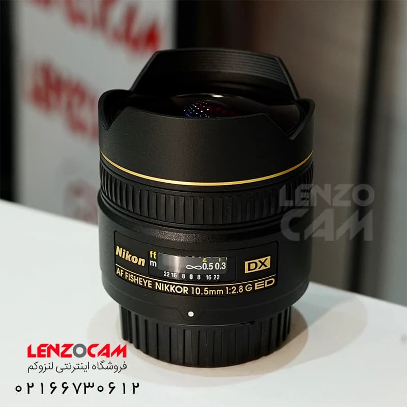 لنز نیکون دست دوم مدل Nikon 10.5mm f2.8 Fish Eye Lens