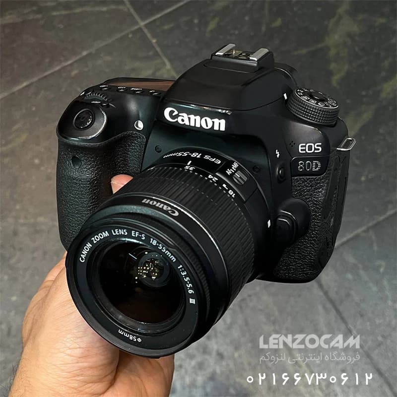 دوربین استوک كانن مدل Canon 80D 18-55 با 12هزار شات