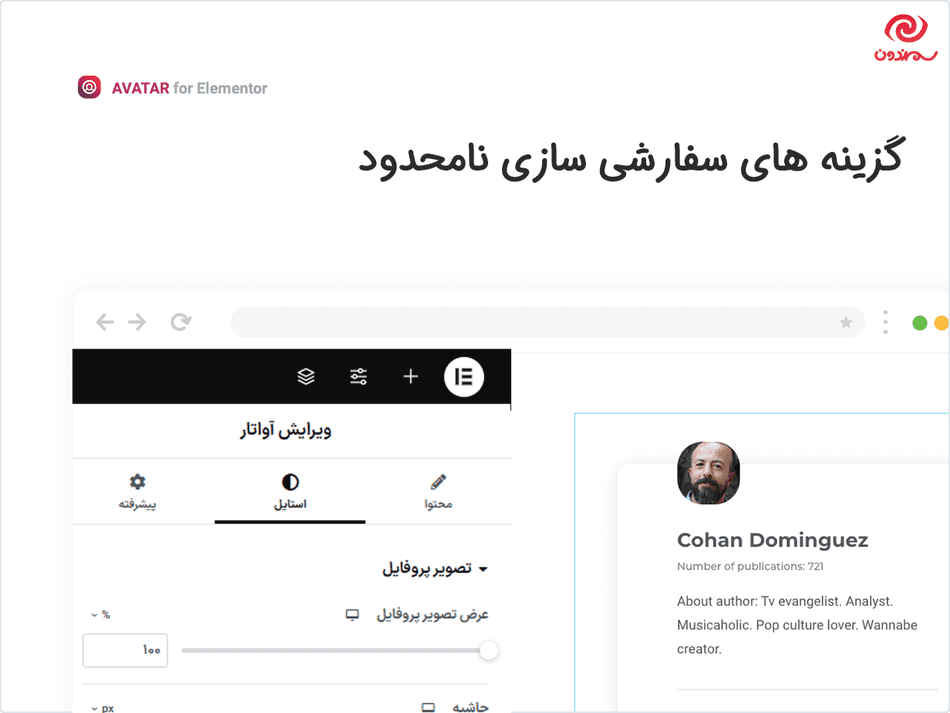 افزونه آواتار | باکس نویسنده برای المنتور | Avatar – Author Box for Elementor — تصویر ۳