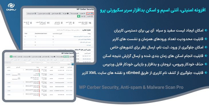 افزونه امنیتی، آنتی اسپم و اسکن بدافزار سربر سکیورتی پرو | WP Cerber Security, Anti-spam & Malware Scan Pro — تصویر ۹