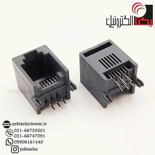 سوکت کانکتور تلفنRJ 11 مادگی PCB 6p6c