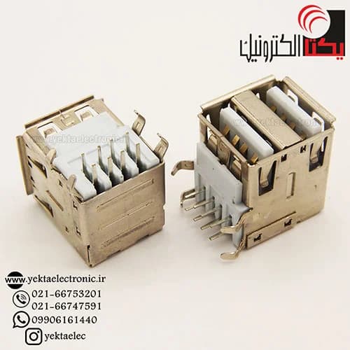سوکت یو اس بی مادگی رایت دوبل روبردی تایپA — تصویر ۲