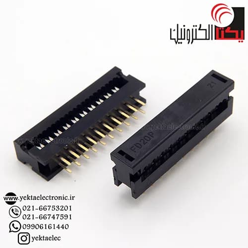 دیل سوکت مشکی باریک 20 پین 2.54 میلی متر — تصویر ۲