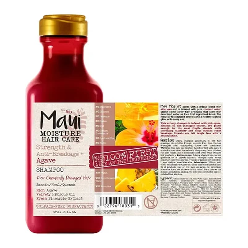 شامپو مائویی Maui روغن آگاوه موهای آسیب دیده مدل Strength Anti Breakage حجم 385 میل — تصویر ۷