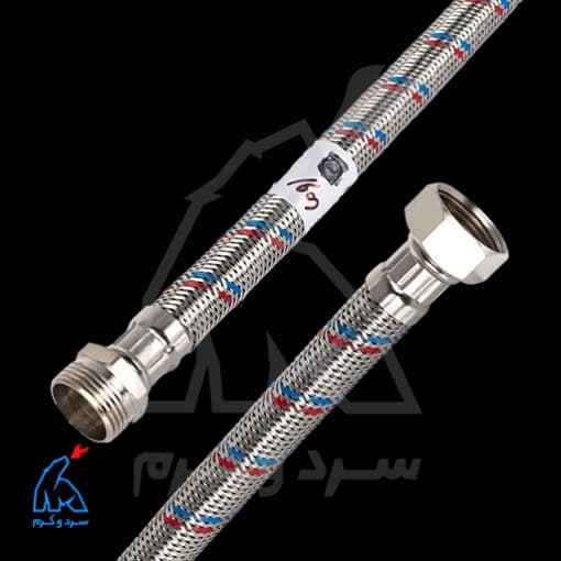 شیلنگ 3/4 یک سر مهره 60 سانت استیل – پویاب استیل — تصویر ۹