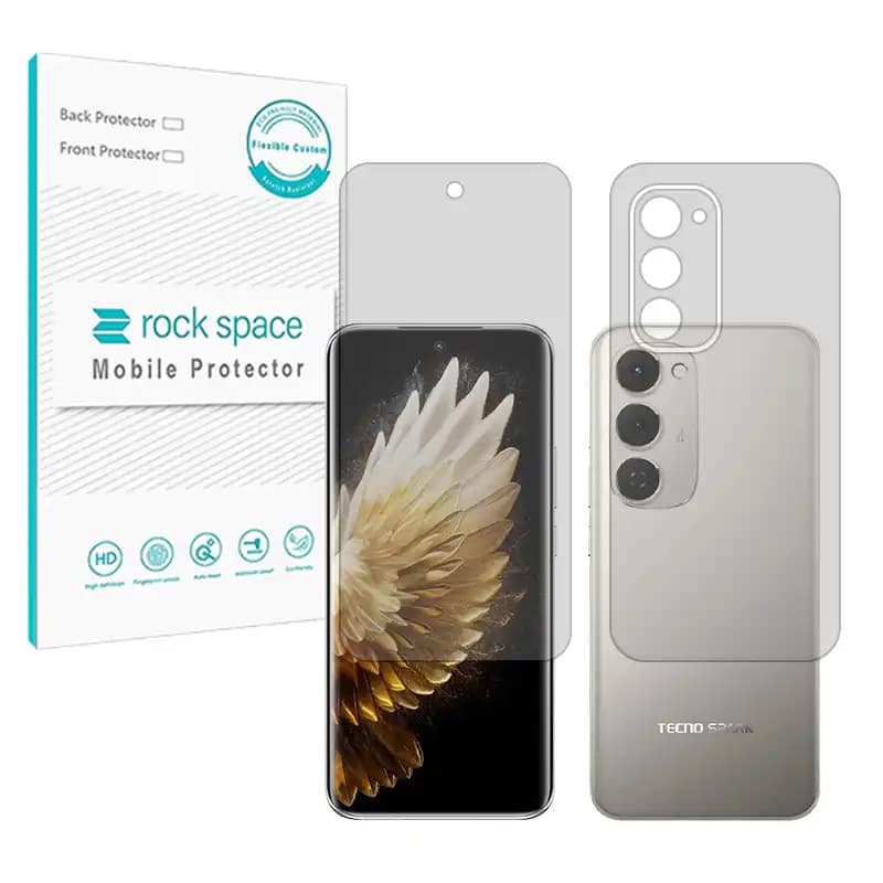 گلس تکنو Spark 40 Pro Plus مدل نانو هیدروژل شفاف برند راک اسپیس — تصویر ۶