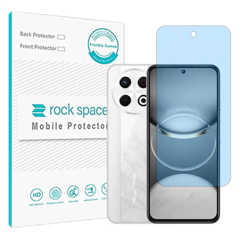 گلس تکنو Spark 30 Pro مدل نانو هیدروژل شفاف برند راک اسپیس — تصویر ۳