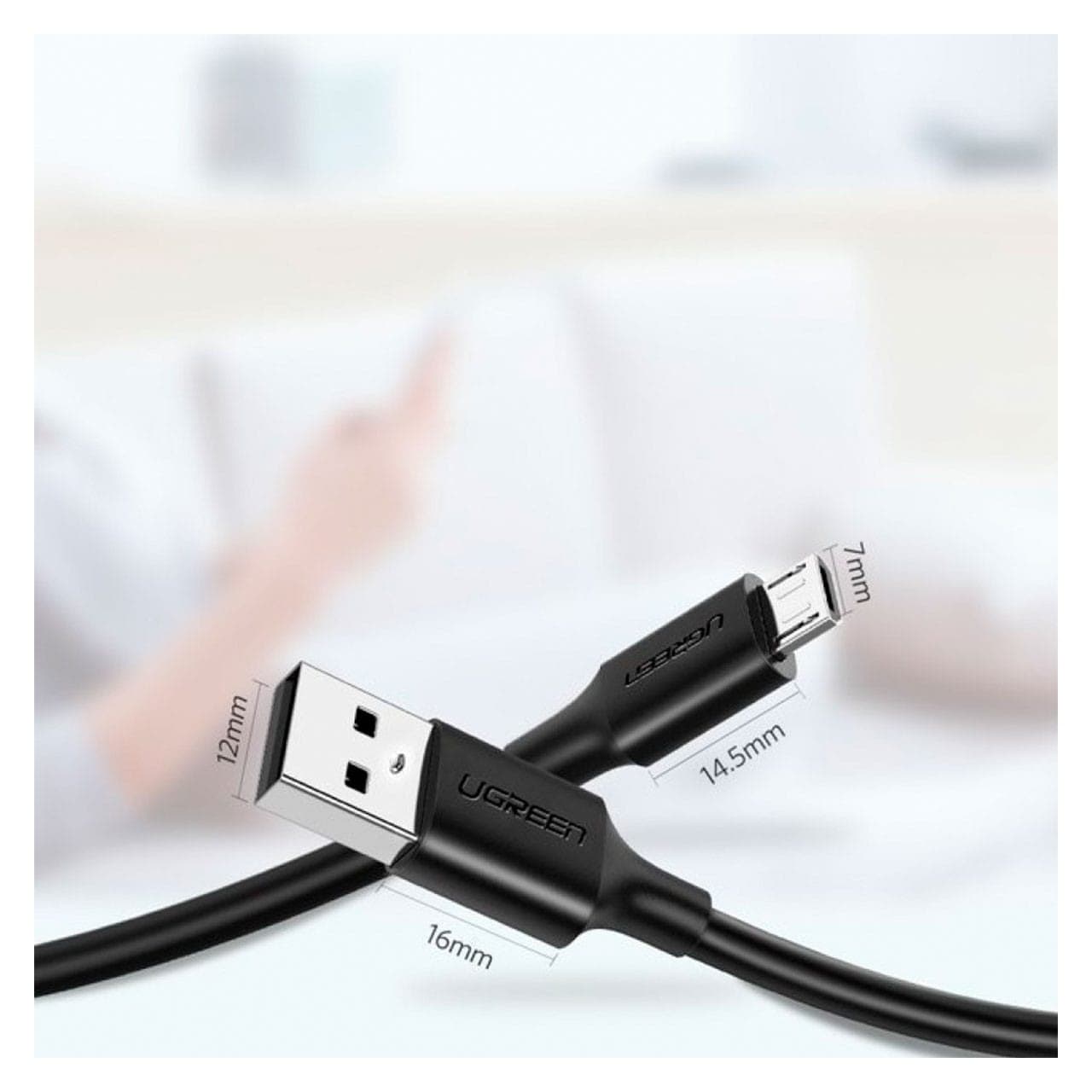 کابل تبدیل Micro USB به USB2.0 A یوگرین مدل US289-60138 طول 2 متر — تصویر ۵