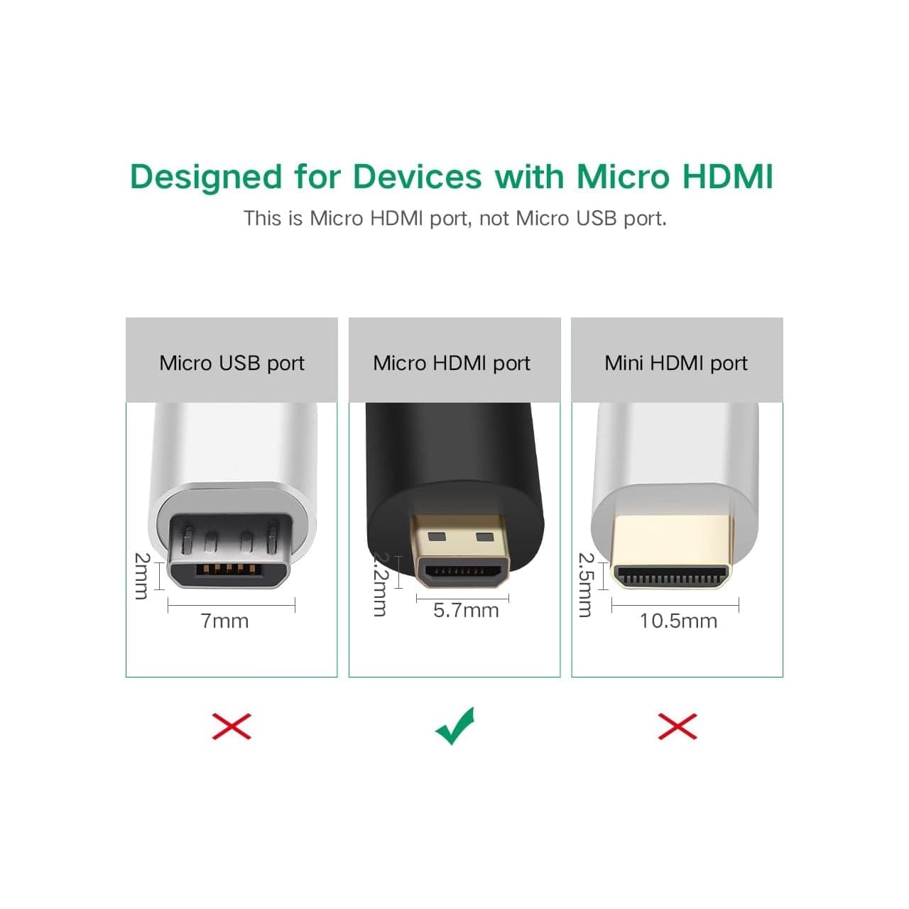 تبدیل Micro HDMI به HDMI یوگرین مدل 20106 — تصویر ۱۰