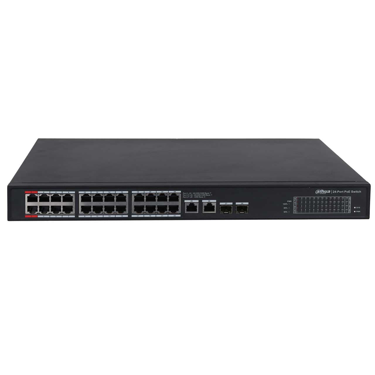 سوئیچ شبکه 24 پورت گیگابیتی داهوا Dahua DH-PFS3228-24GT-240 PoE
