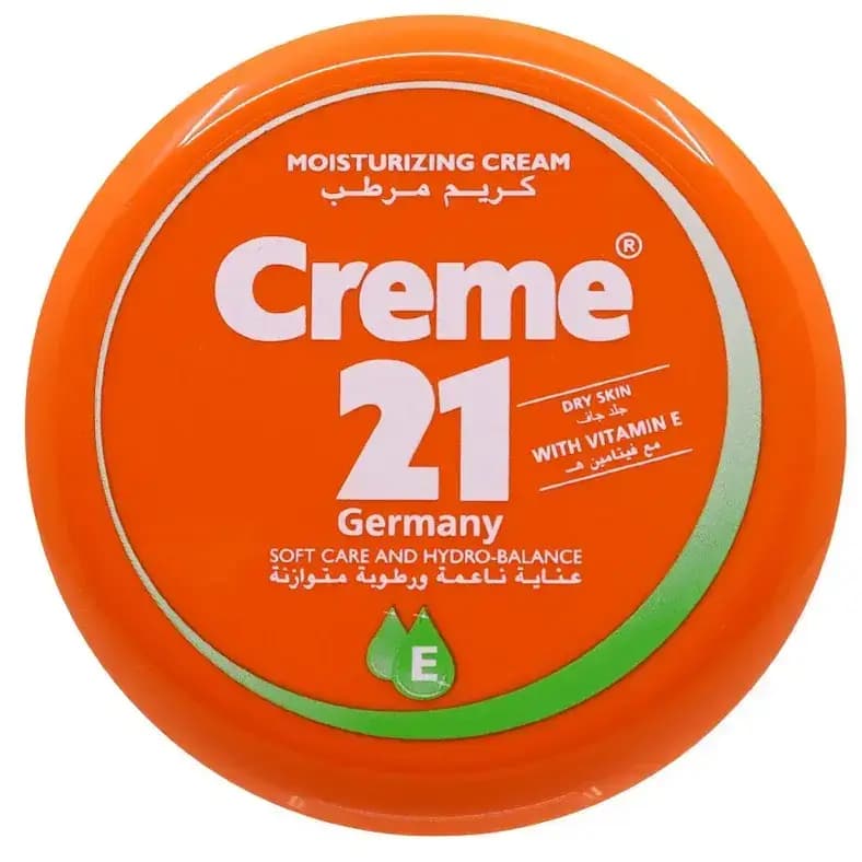 کرم مرطوب کننده دست و صورت کرم ۲۱ سبز کاسه‌ای۱۵۰ میل Creme 21 Soft Care & Hydro Balance