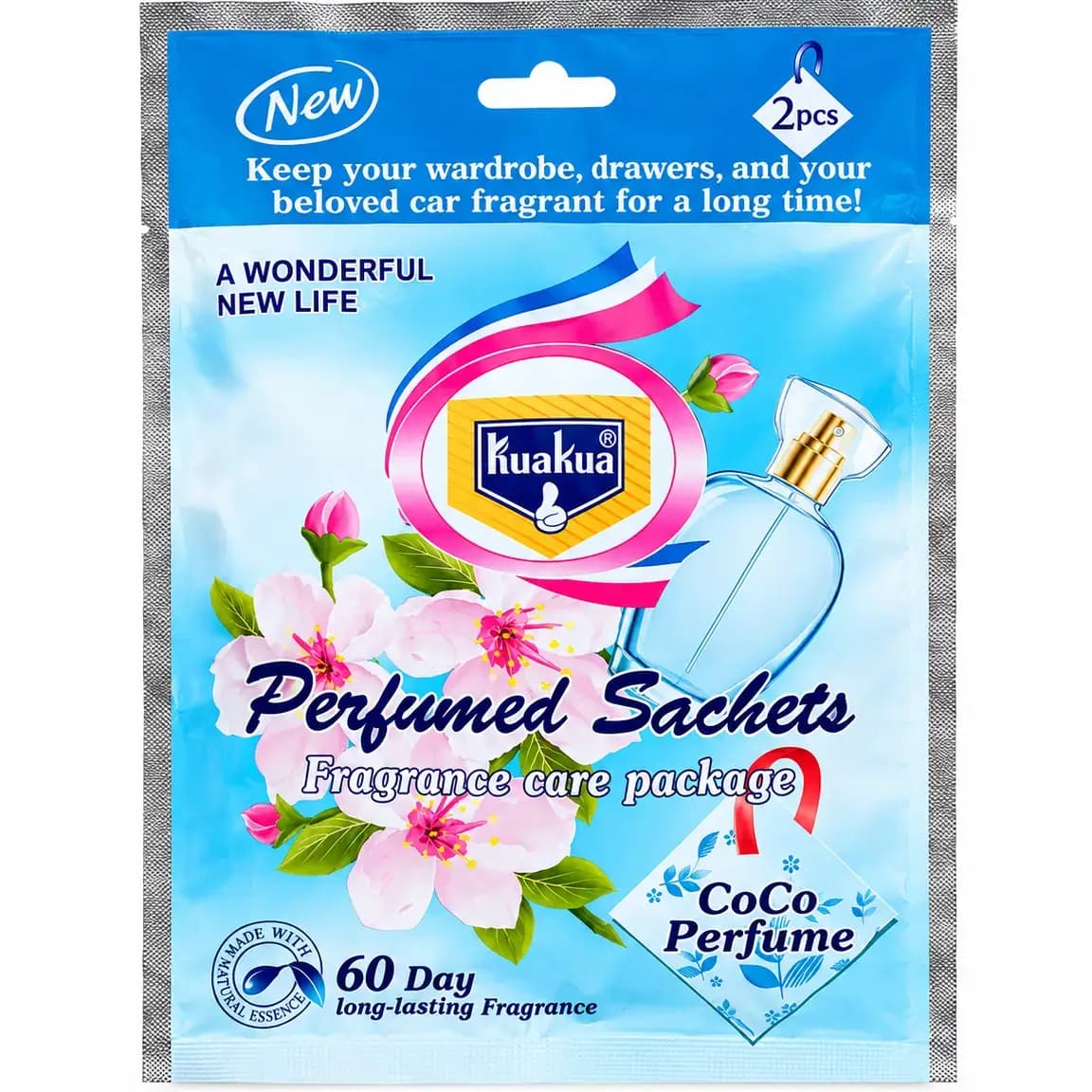 ساشه خوشبوکننده کمد، کشو و ماشین رایحه CoCo بسته 2 عددی KuaKua CoCo Perfume