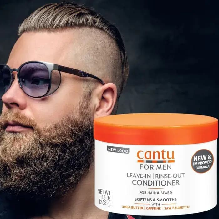نرم کننده مو و ریش مردانه بعد از حمام کانتو حاوی کافئین ۳۷۰ گرم Cantu Mens Leave-in | Rinse Out Conditioner — تصویر ۳