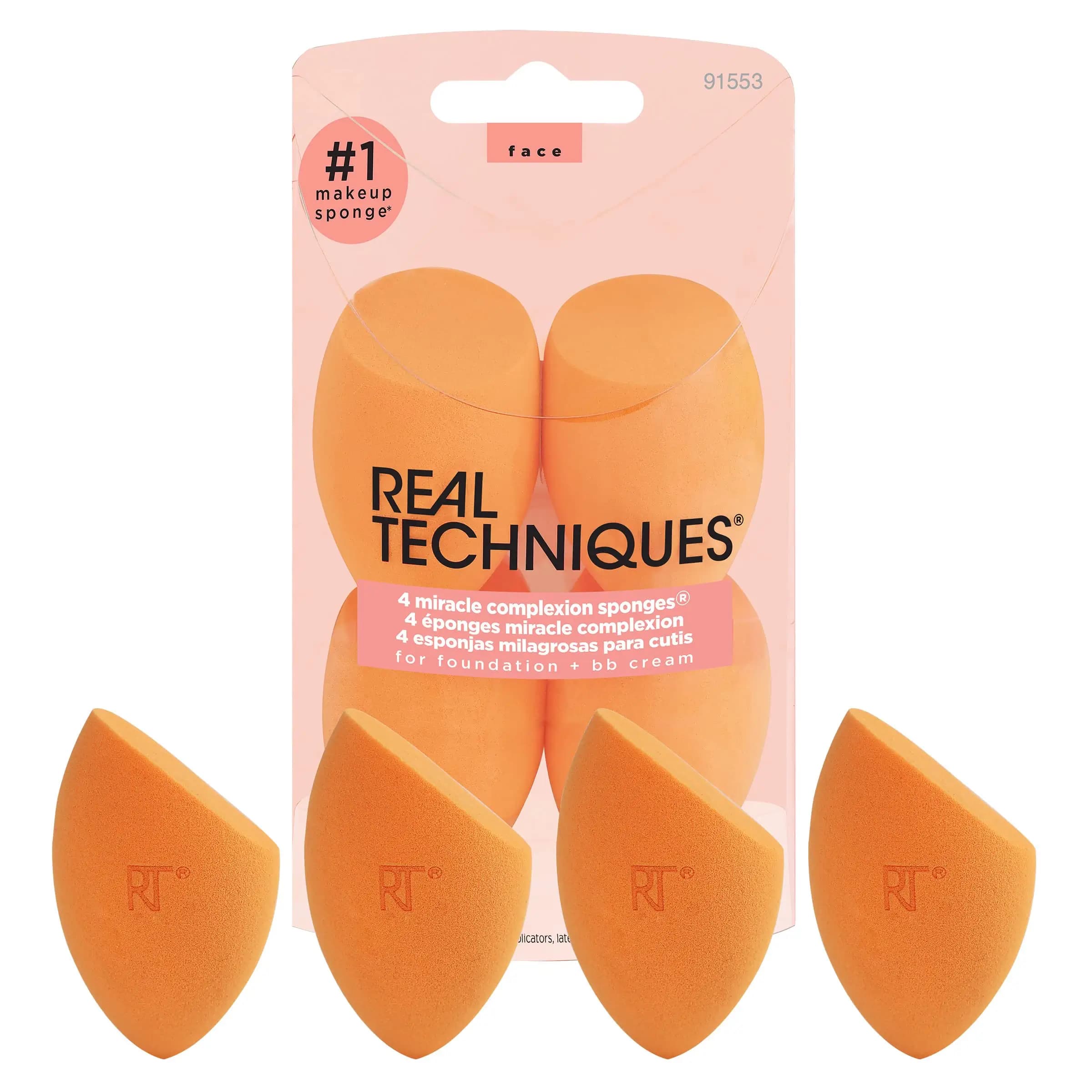 پک اسفنج آرایشی ریل تکنیک 4 عددی Real Techniques Miracle Complexion