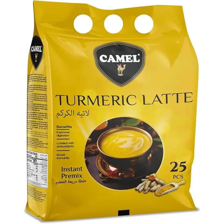 پودر لاته زردچوبه فوری کمل بسته ۲۵ عددی Camel Turmeric Latte