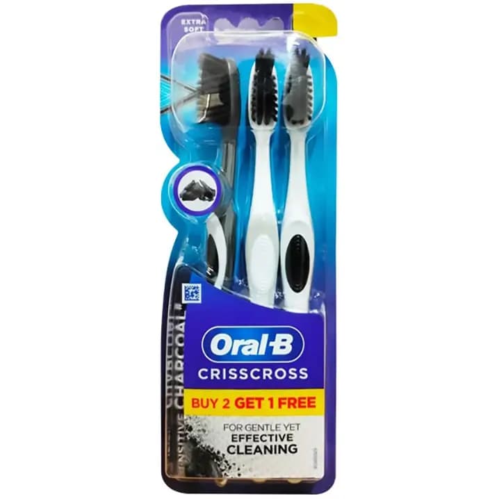 مسواک سه قلو اورال بی با برس خیلی نرم مدل کریس کراس Oral-B Crisscross Toothpaste