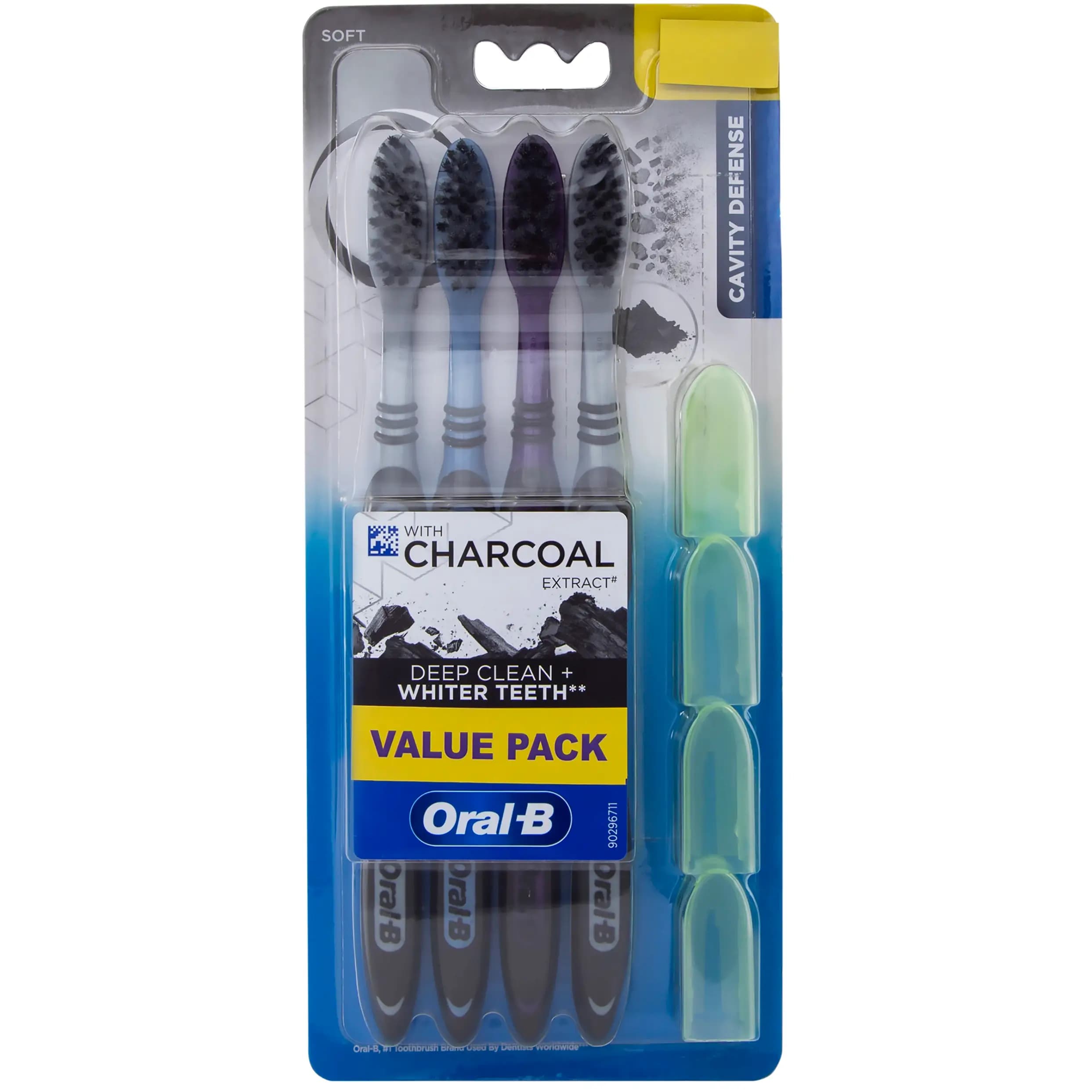 مسواک چهار قلو اورال بی با برس نرم زغالی (مشکی) مدل دیپ کلین Oral-B Deep Clean with Charcoal Toothpaste — تصویر ۲