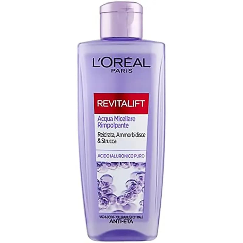 آرایش پاک کن (میسلار واتر) آبرسان و ضد چروک لورال 200 میل L’oreal revitalift acqua micellare rimpolpante — تصویر ۵