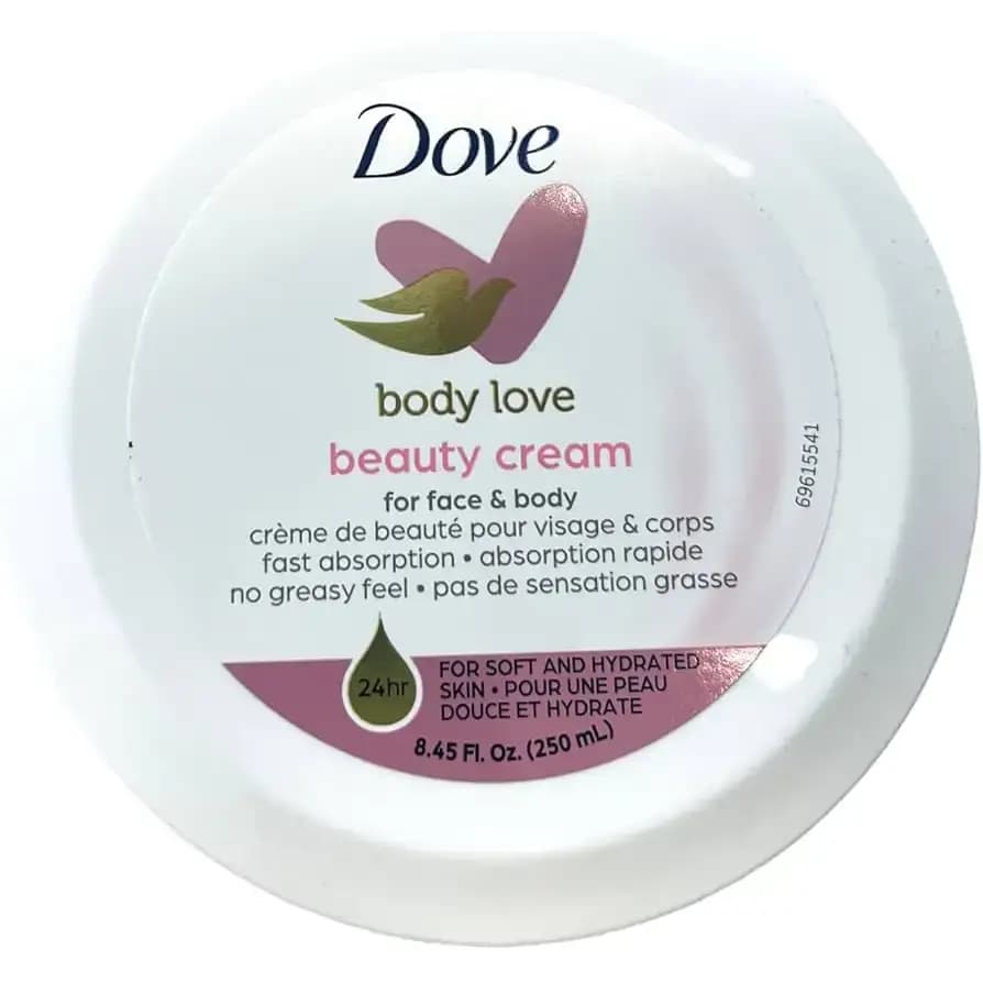 کرم بدن و صورت مرطوب کننده و زیبایی داو صورتی 250 میل Dove Body Love Beauty Cream